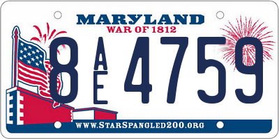 MD license plate 8AE4759