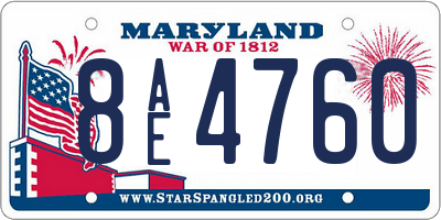 MD license plate 8AE4760