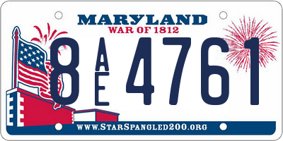 MD license plate 8AE4761