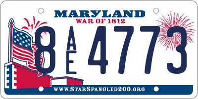 MD license plate 8AE4773