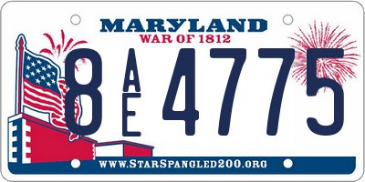 MD license plate 8AE4775