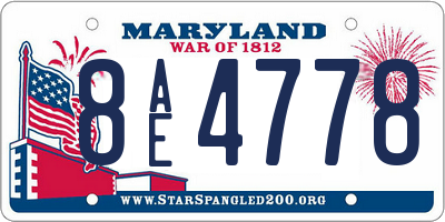 MD license plate 8AE4778