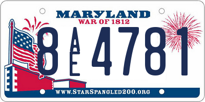 MD license plate 8AE4781