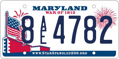 MD license plate 8AE4782