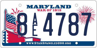 MD license plate 8AE4787