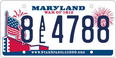 MD license plate 8AE4788