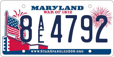 MD license plate 8AE4792