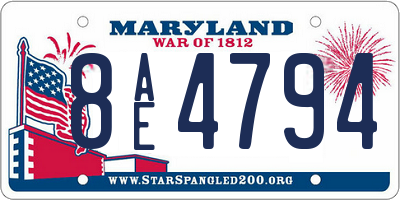 MD license plate 8AE4794