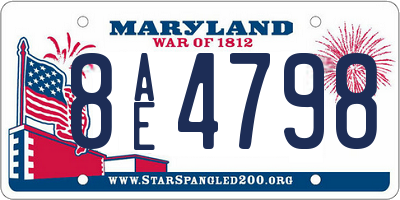 MD license plate 8AE4798
