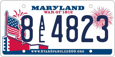MD license plate 8AE4823