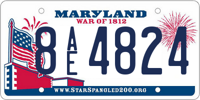MD license plate 8AE4824