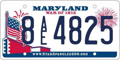 MD license plate 8AE4825