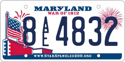 MD license plate 8AE4832