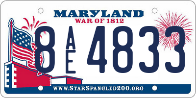 MD license plate 8AE4833