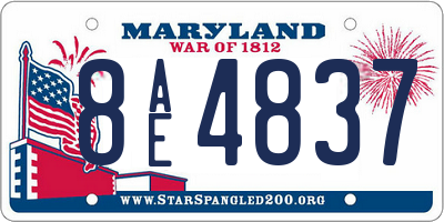 MD license plate 8AE4837