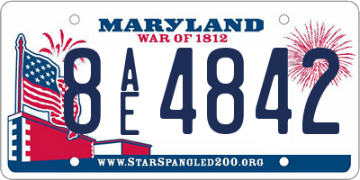 MD license plate 8AE4842