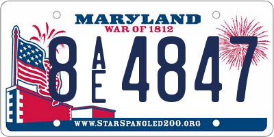 MD license plate 8AE4847