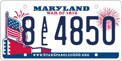 MD license plate 8AE4850