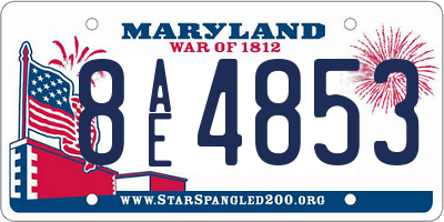 MD license plate 8AE4853