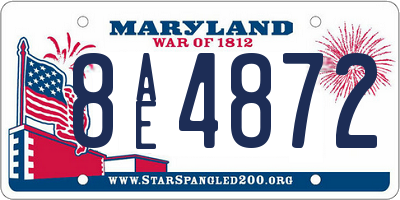 MD license plate 8AE4872
