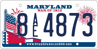 MD license plate 8AE4873
