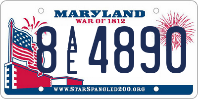 MD license plate 8AE4890