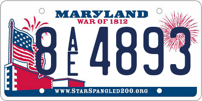 MD license plate 8AE4893