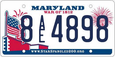 MD license plate 8AE4898