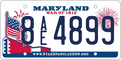 MD license plate 8AE4899
