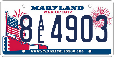 MD license plate 8AE4903