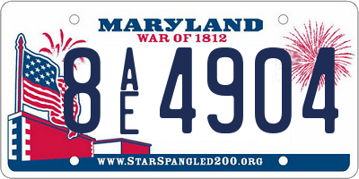 MD license plate 8AE4904