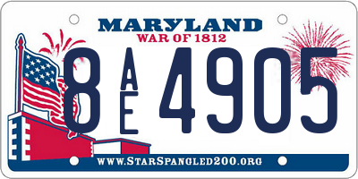 MD license plate 8AE4905