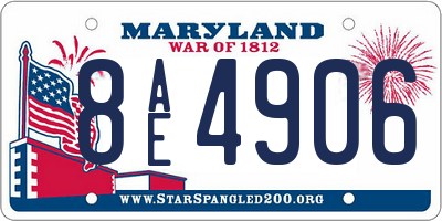 MD license plate 8AE4906