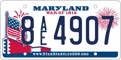 MD license plate 8AE4907