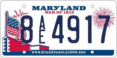MD license plate 8AE4917