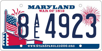 MD license plate 8AE4923