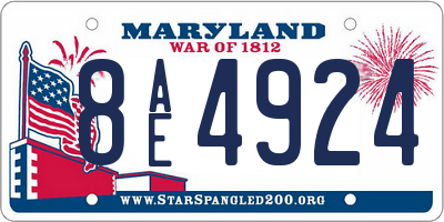 MD license plate 8AE4924
