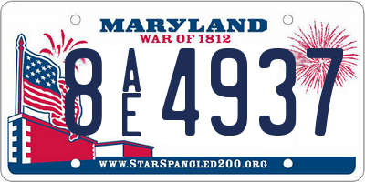 MD license plate 8AE4937