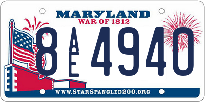 MD license plate 8AE4940