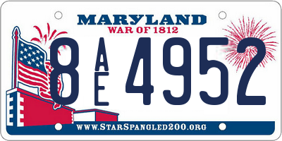 MD license plate 8AE4952
