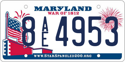 MD license plate 8AE4953