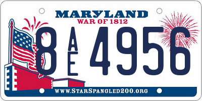 MD license plate 8AE4956