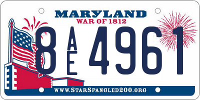 MD license plate 8AE4961