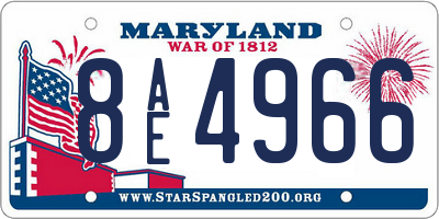 MD license plate 8AE4966