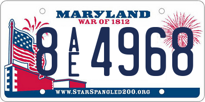 MD license plate 8AE4968