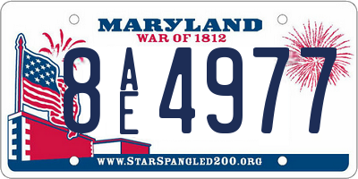 MD license plate 8AE4977