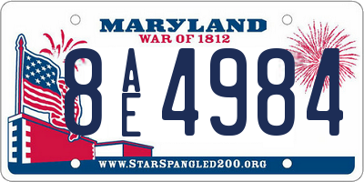 MD license plate 8AE4984