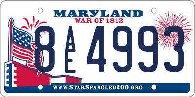 MD license plate 8AE4993