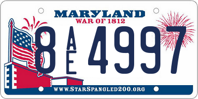 MD license plate 8AE4997
