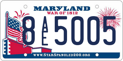 MD license plate 8AE5005